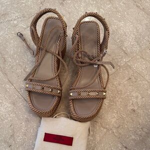 Valentino Garavani Tan Espadrille Sandals